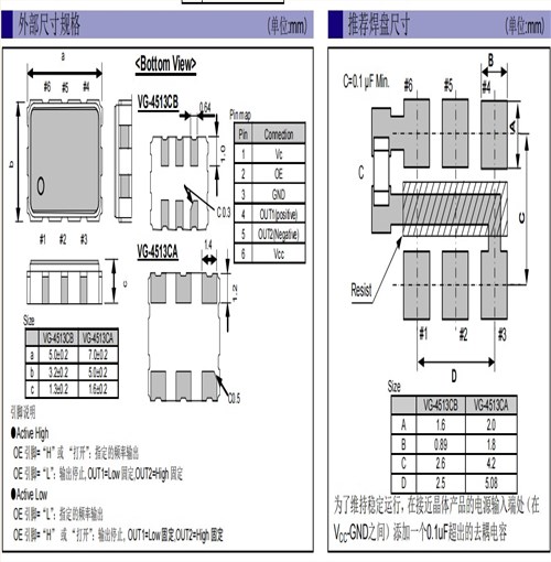 EPSON差分振蕩器,X1G004141100200壓控晶振,VG-4513CA 122.880MHz GFCT